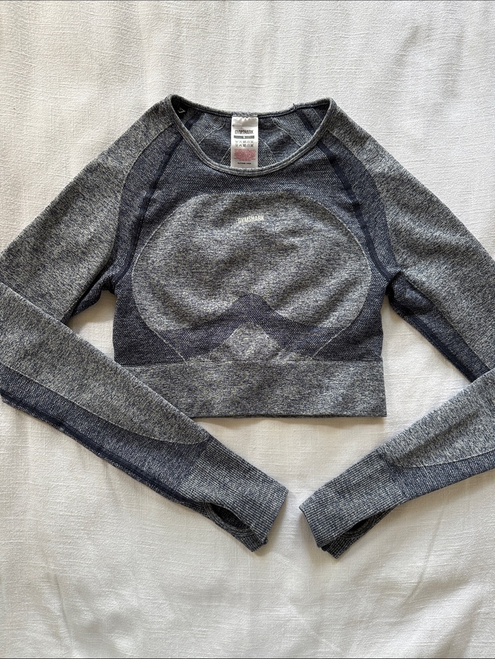Gymshark Gray Seamless Long Sleeve Crop Top - Heather Charcoal